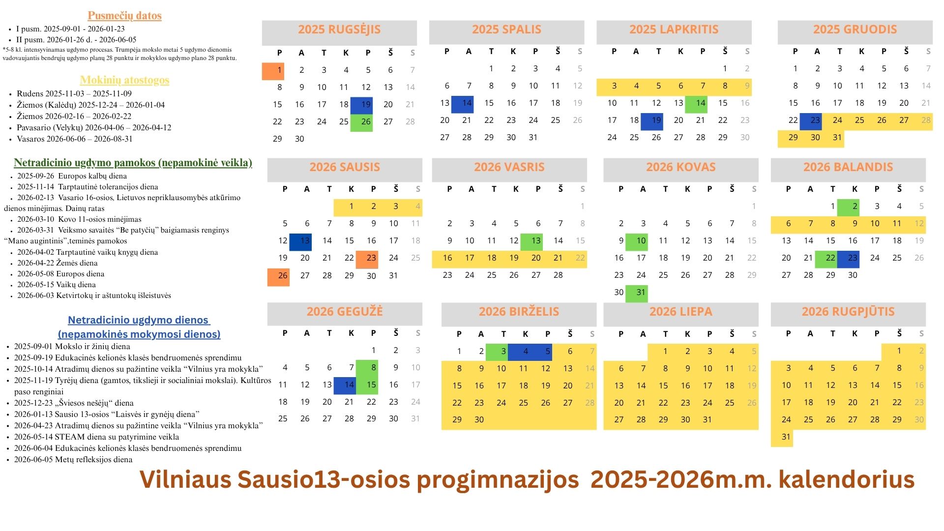 Veiklų kalendorius